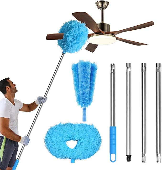 Storystore Ceiling Fan Cleaner Duster and Feather Dusters for Cleaning Dust and Cobweb(4-Claw and Round)