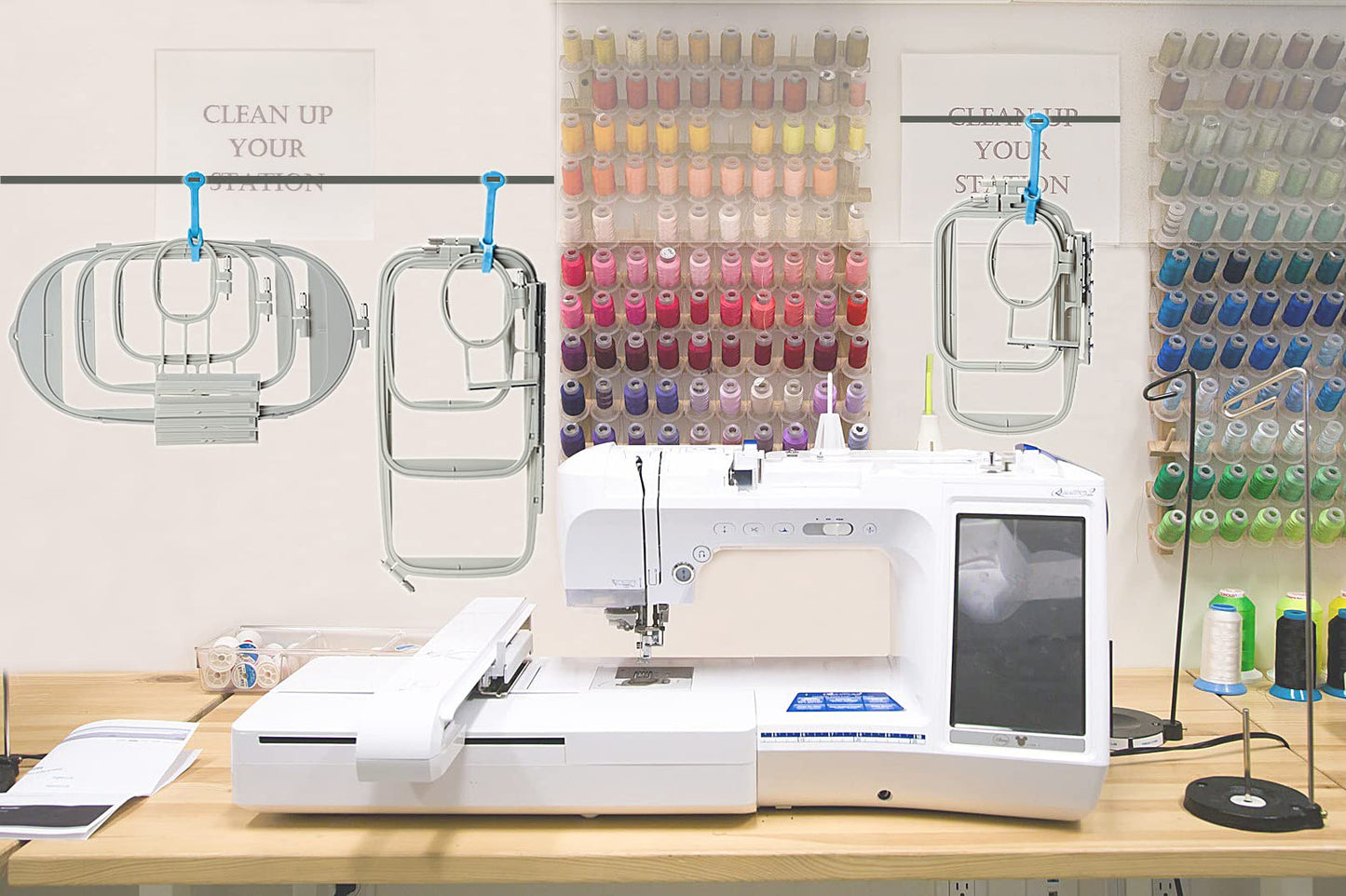 New brothread Embroidery Machine Hoop 4 in 1 Set (SA437+SA438+SA439+SA441) Compatible with Brother Innovis NQ3600D/3500D NQ1700E/1600E/1400E VE2200 4000D 1500D V7 V5 V3 BabyLock Ellegante/Aventura