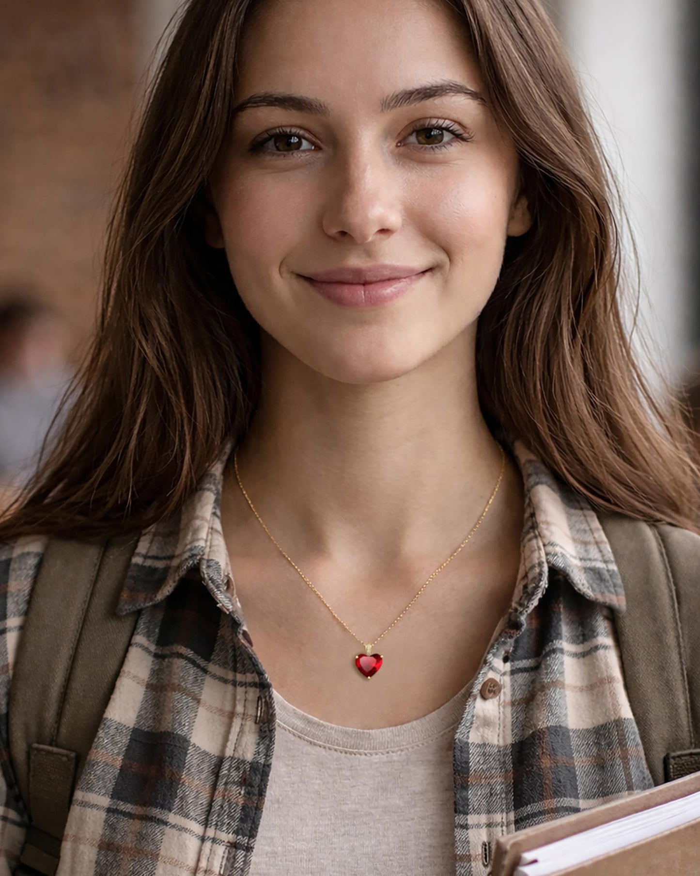 MIDDLUX Red Necklace, Red Heart Necklace, Y2k Necklace, Heart Necklaces for Women, Ruby Necklaces for Women, July Birthstone Jewelry for Women, July Birthday Gifts for Women