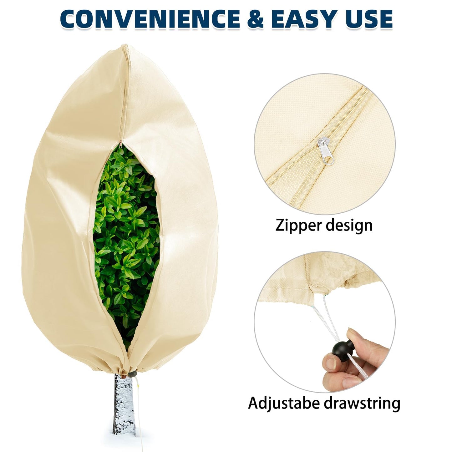 Homimp Frost Protection for Plants,Plant Covers Warm Plant Protection Cover Bags for Winter Frost Cold Weather Shrubs & Trees Jacket Covers (Yellow, 31.5" W x 47.3" H(8 PCS))