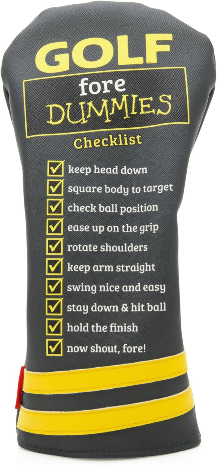 Funny Golf Fore Dummies Checklist Headcovers for Blade Putters Headcover, Great Golfer Golf Gifts for Dad, Men, and Women