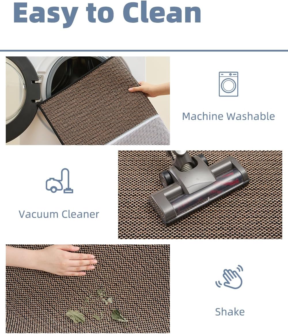 PADOOR Non-Slip Bath-Mats, Rubber-Backing Braided Absorbent Mats, Machine Washable Thin Bath Rugs Fit Under Door, Quick Dry for Bathroom Floor, 24x35 Black