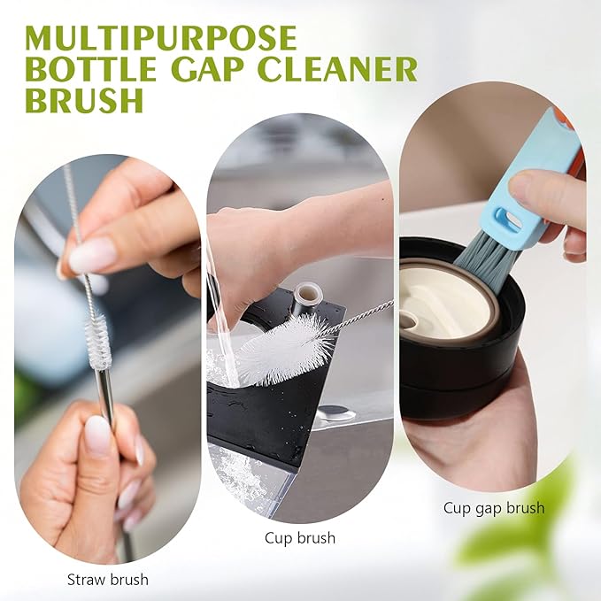 10 pcs Bottle Cleaner Brush Set, Cup Lid Cleaning Brushs, Handle Stainless Steel Bottle Cleaner Brush, Wine Decanter, Narrow Spaces, Pipes & More