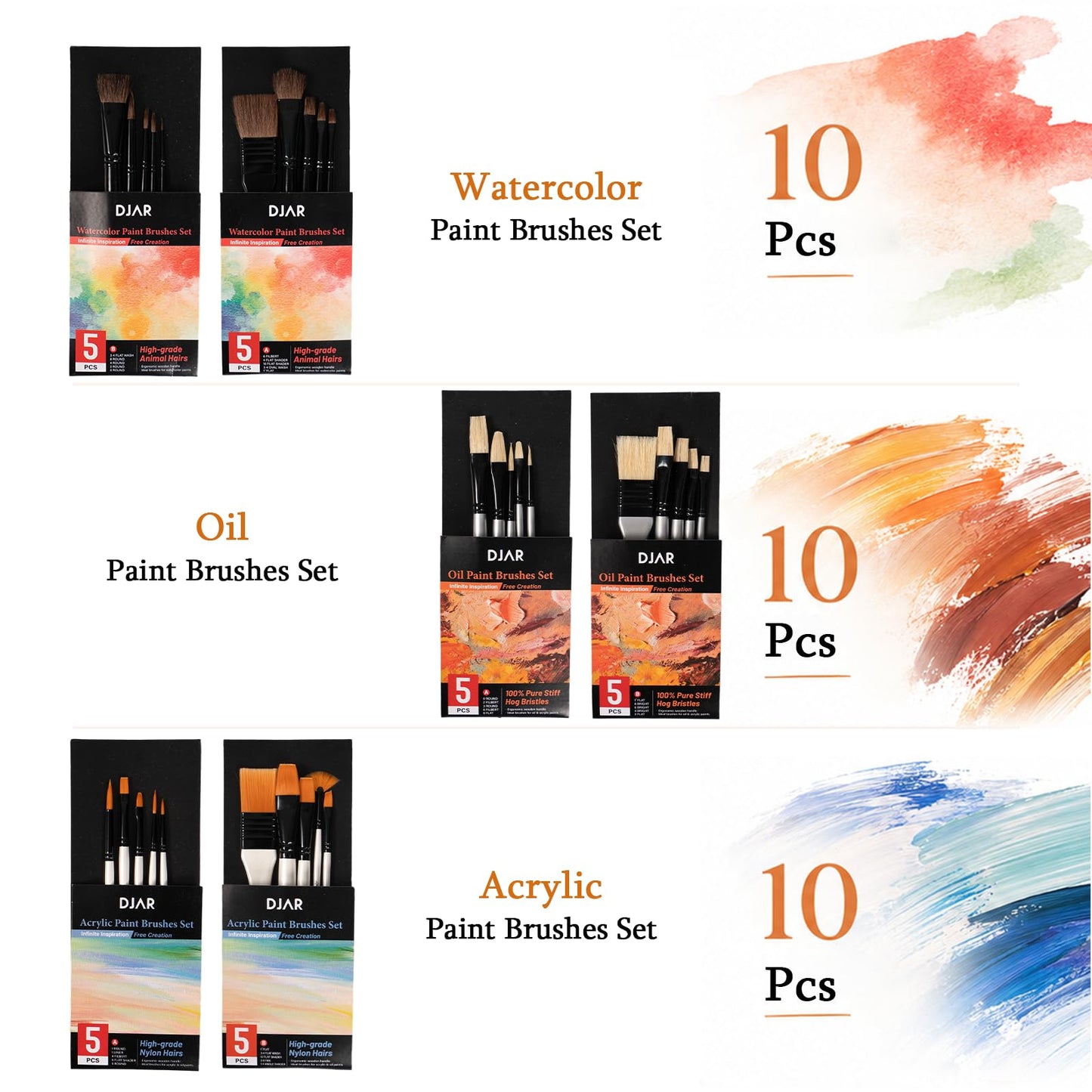 DJAR 174 Pcs Professional All-in-One Art Painting Kit with FSC-Certified Beech Wood Easel, 96 Acrylic, Watercolor & Oil Paint Set, Complete Art Supplies Painting Set for Adults, Artists, Beginners