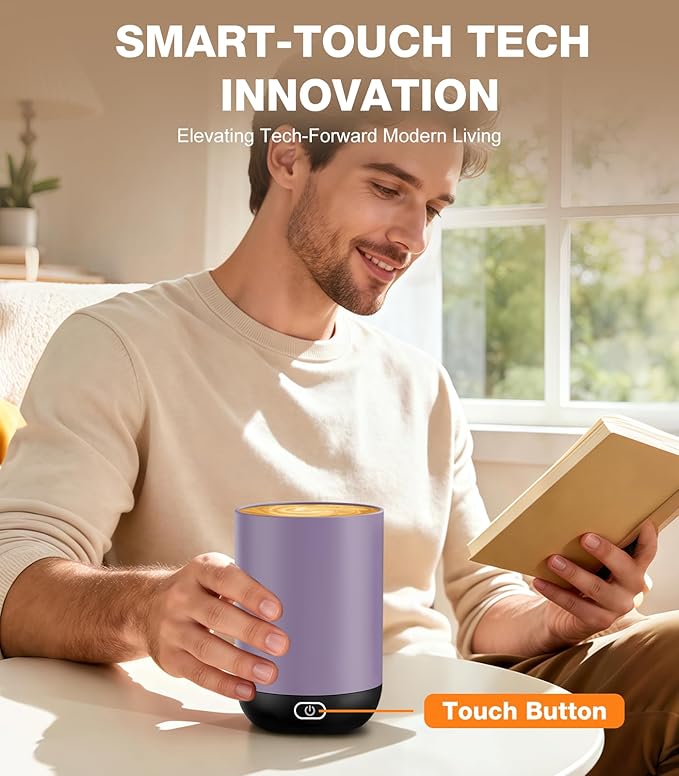 Kepwam Self Heating Coffee Mug T1-16oz Fast Heating & Ultra Long-Lasting Battery Life, Heated Coffee Mug Up to 149℉ - Touch & App Controlled Coffee Mug, Birthday Gifts for Women and Men