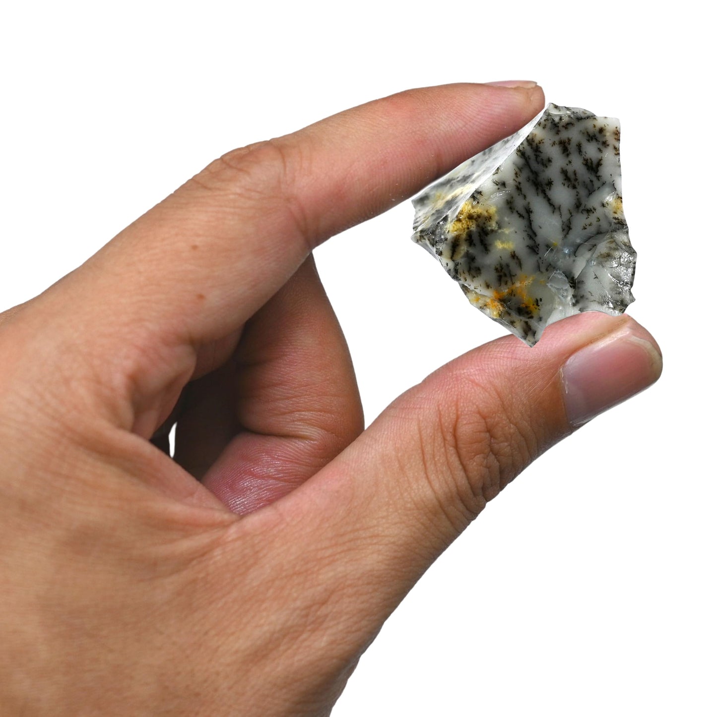 Amazing Gemstone Dendrite Opal Raw Crystals and Healing Stones, Natural Rocks For Tumbling - DIY Raw Stones And Crystals (1 Piece)