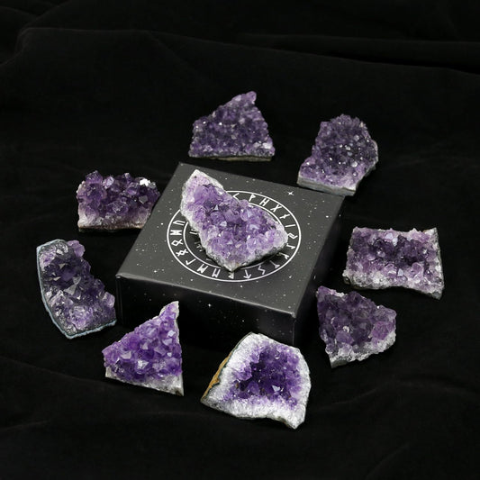 Nvzi Natural Amethyst Crystal Stone, Meditation Aid, Energy Cleansing, Sleep & Stress Relief, Healing Crystals for Feng Shui Decor, Energy Healing Tool (0.15lb)