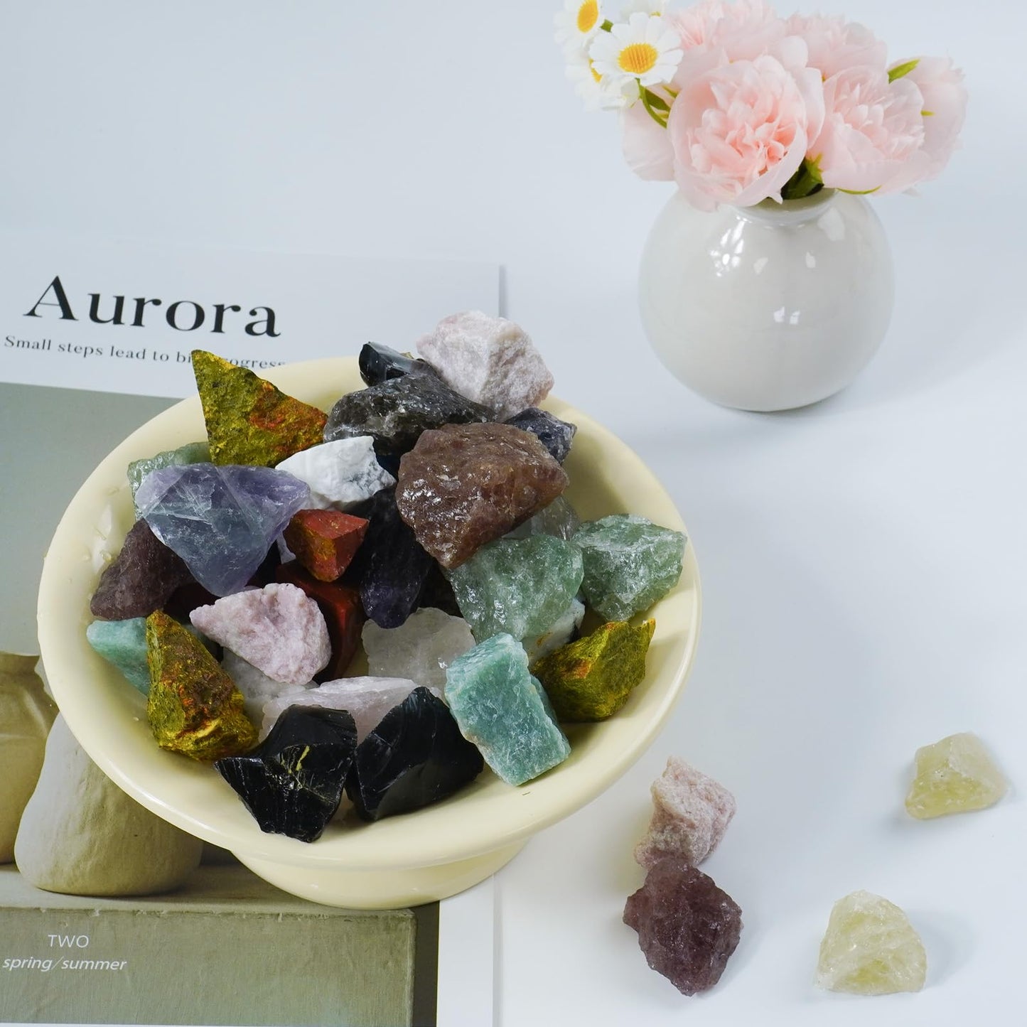 Raw Crystals, Large 1.2-2.0" Healing Crystal Natural Rough Stones for Intuition,Chakra,Meditation,Decoration,Polishing,Energy Work (Citrine, 3.5oz-0.8-1.2"raw Crystals)