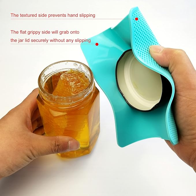 Otstar 4pcs Jar Opener Gripper Pads for Weak Hands Senior with Arthritis, No-slip Multi-Purpose Silicone Rubber Jar Lid Openers