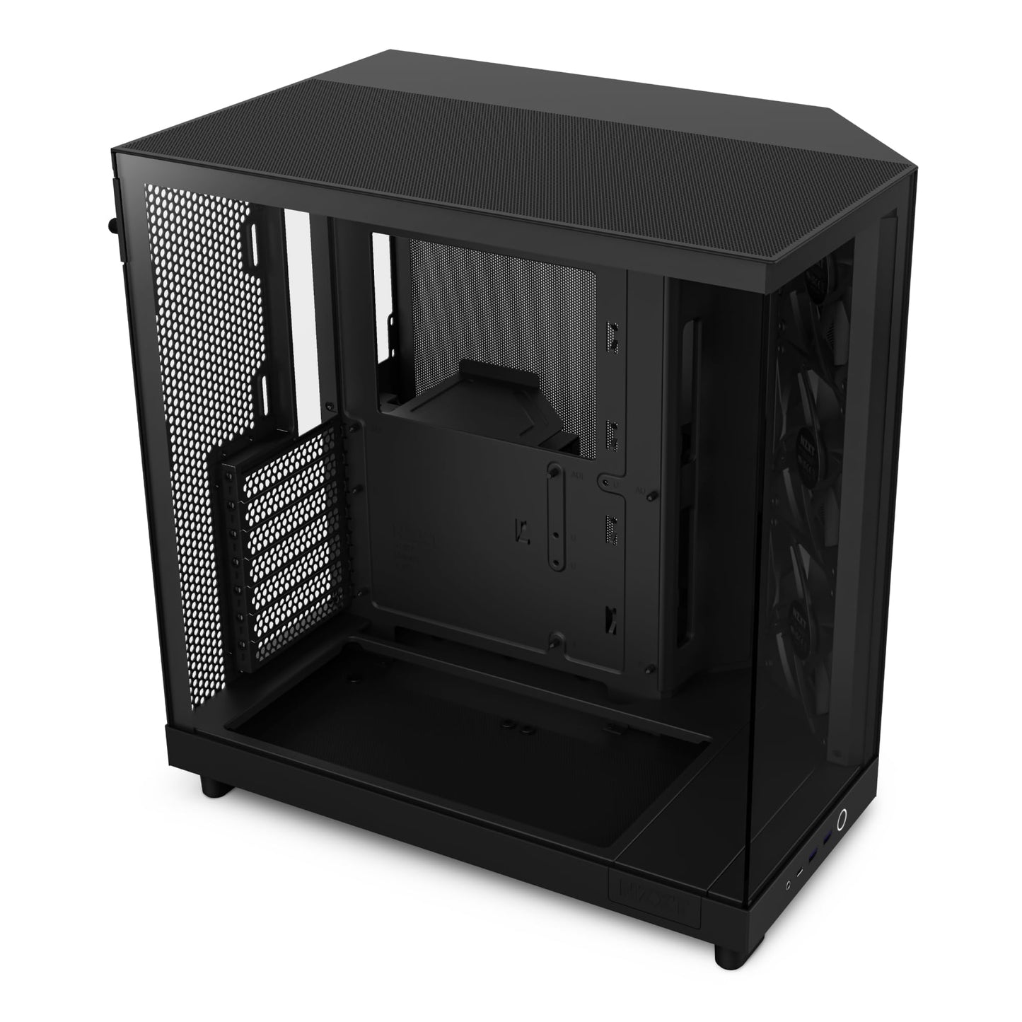 Nzxt H6 Flow | Cc-H61Fb-01 | Compact Dual-Chamber Mid-Tower Airflow Case | Panoramic Glass Panels | High-Performance Airflow Pan