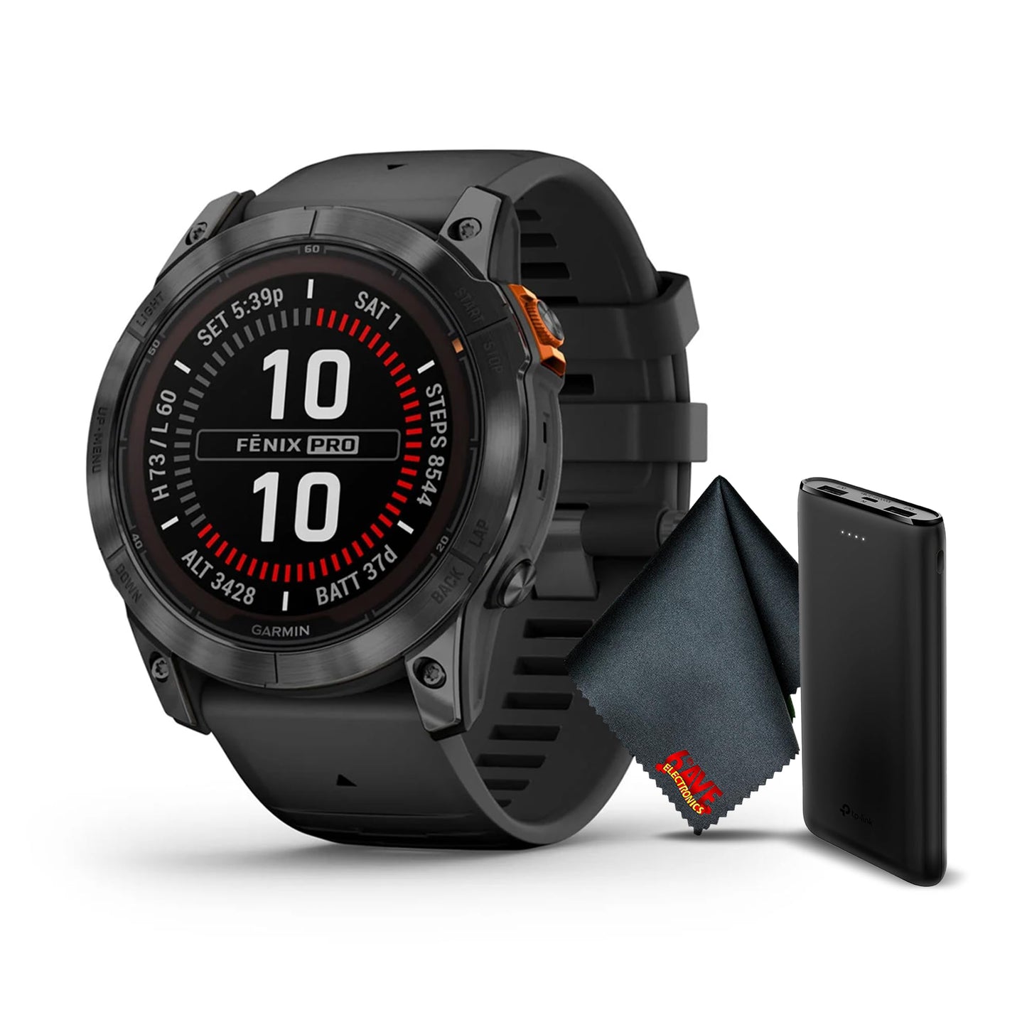 Garmin Fenix 7X Pro Solar Edition 51 Mm Slate Gray With Black Band Gps Smartwatch Built-In Flashlight And Power Glass Solar Char
