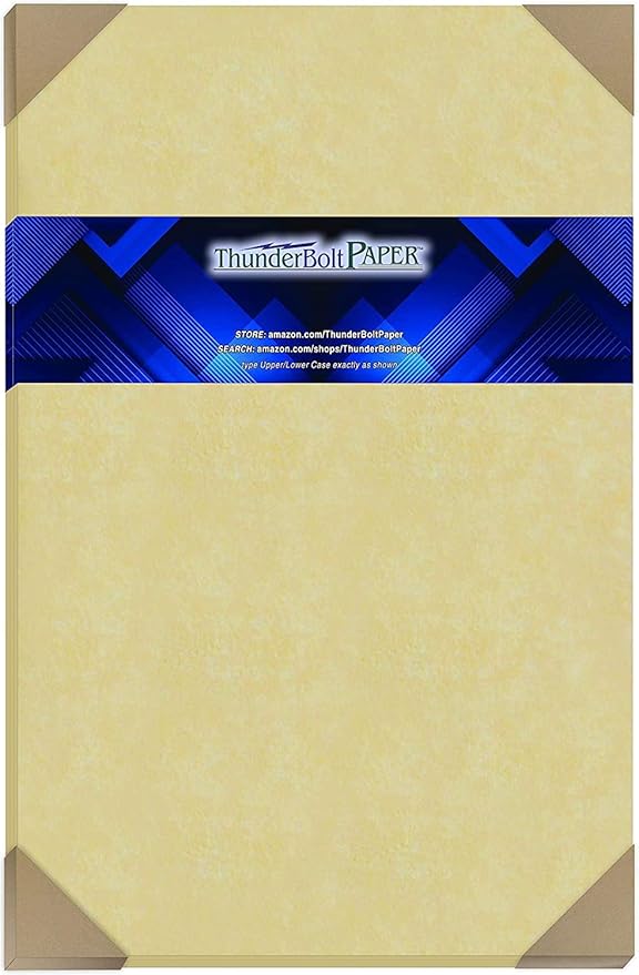 50 Gold Parchment 65lb Cover Weight Paper 11 X 17 Inches Cardstock Colored Sheets Tabloid|Ledger Size -Printable Old Parchment Semblance