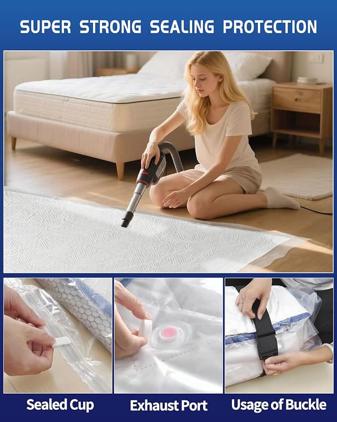 Twin/Twin XL Foam Mattress Vacuum Bag for Moving，9-Layer Heavy Duty Mattress Bags for Moving & Storage, Leakproof Vacuum Seal Bags for Clothing with Straps
