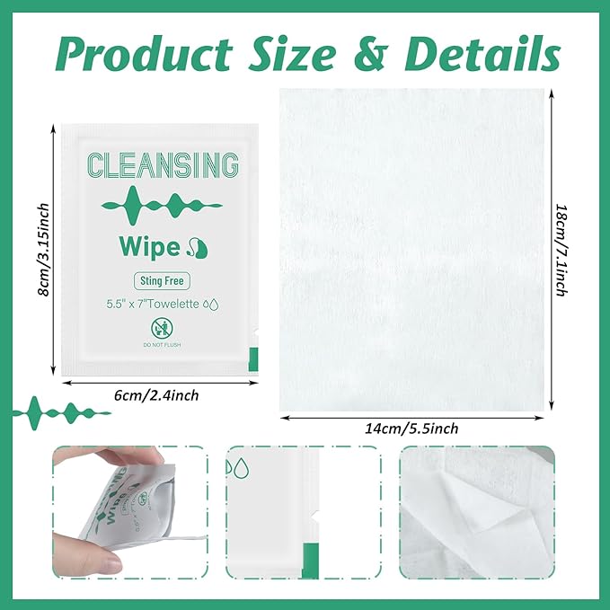 Timgle 200 Count Hearing Aid Wipes Individually Wrapped Cleaning Towelettes Phone Laptop Cleaner Wipes for Earwax Earbuds Sweat Earmold Earplugs in Ear Monitors Clean Removal (Green)