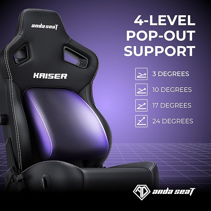 Anda Seat Kaiser 4 Large Gaming Chair for Adults - Ergonomic Maroon PVC Leather Gaming Seat with 6D Armrest, Comfortable Office Chair with Lumbar Support, Heavy Duty Wide Computer Seat