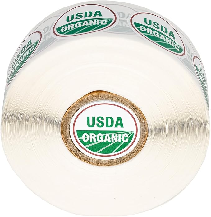 USDA Organic Labels 1 roll, 1000 Labels per roll 1 Inch Round Circle Dots 1000 Adhesive Stickers