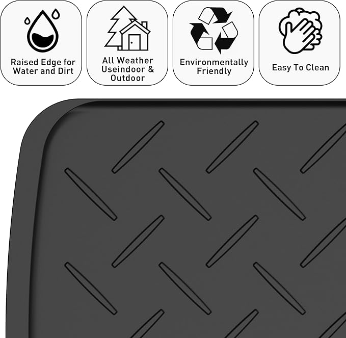 Boot Trays Heavy Duty Rubber Mat with Lip, Waterproof Shoe Mat Tray for Entryway Shoe Tray Multi-Purpose for Indoor or Outdoor 27.56 x 15.75inch