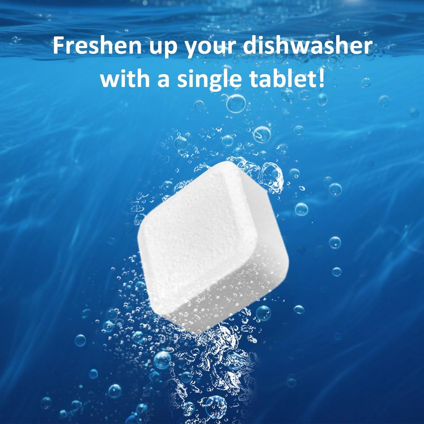 Dishwasher Cleaner Tablets, Deep Cleaning Formula, Removes Limescale & Grease,12 Count, Fragrance-Free, Plastic-Free, Effervescent Grease Cutting Formula