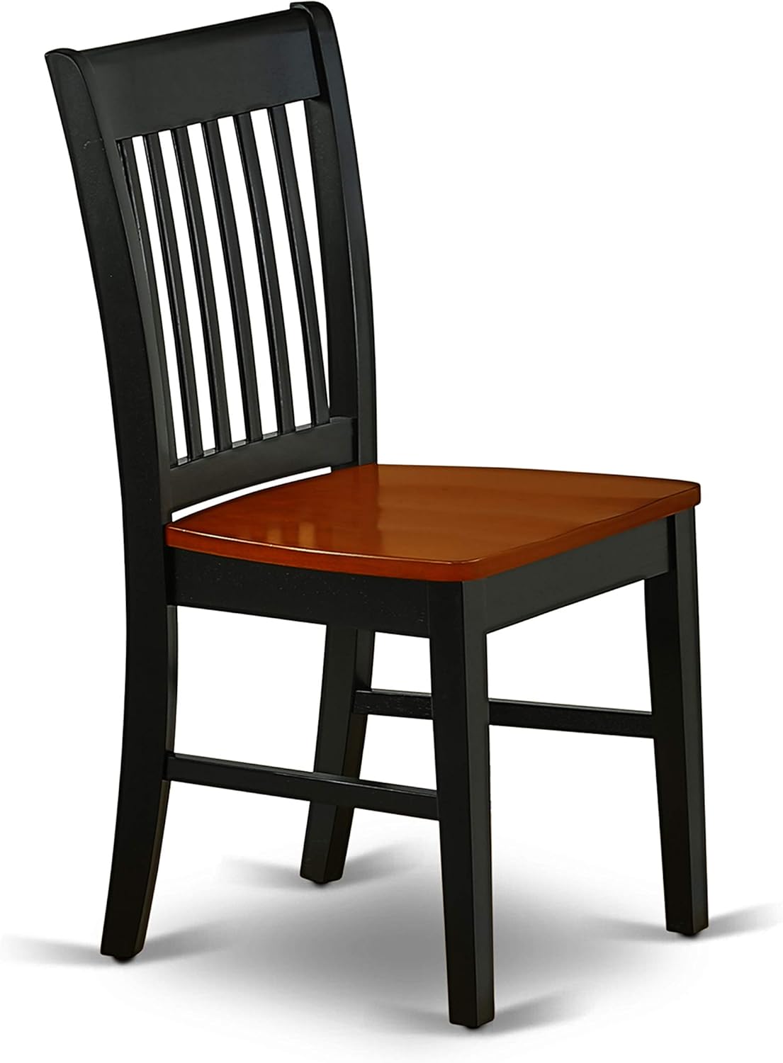 East West Furniture DLNO3-BCH-W 3 Piece Dining Room Table Set Contains a Round Dining Table with Dropleaf and 2 Wood Seat Chairs, 42x42 Inch, Black & Cherry