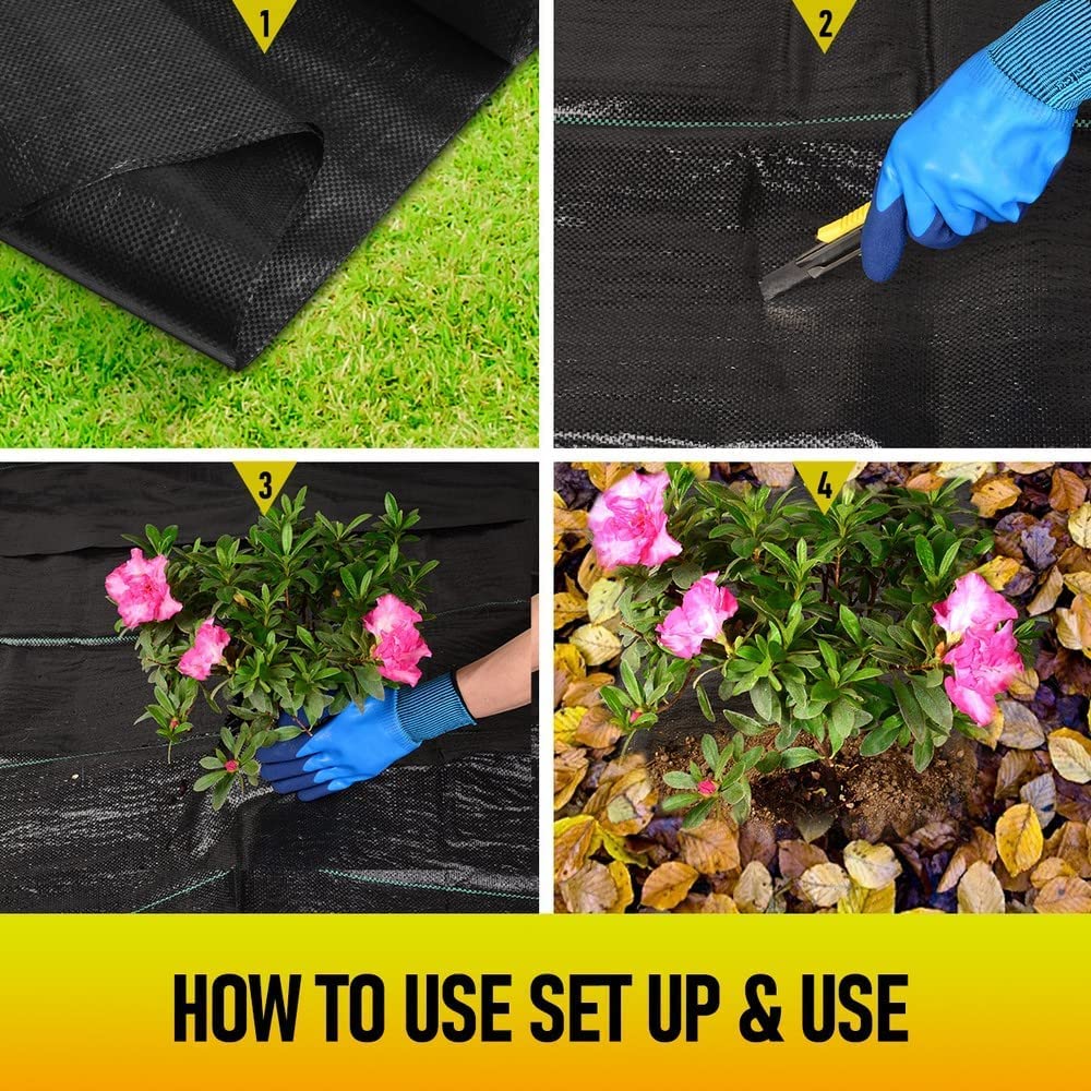 LAVEVE 4FT x 100FT Weed Barrier Landscape Fabric, 3.2oz Premium Heavy Duty Garden Cloth, Ground Cover for Gardening, Farming