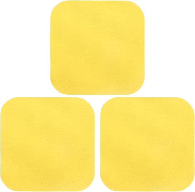uxcell 3Pcs Rubber Jar Opener Grippers Pads, Multi-function Heat-insulated Non-Slip Grippers Pads for Jars, Kitchen Tool for Easy Opening (Yellow, Square)