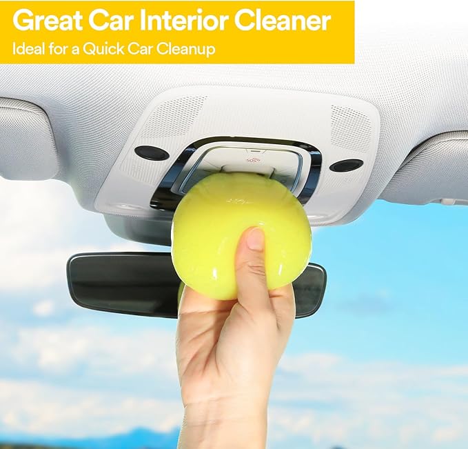 PULIDIKI Car Cleaning Gel Detailing Kits Car Putty Auto Detail Tools Car Interior Cleaner Slime Car Accessories Stocking Stuffers Gifts for Men Women Teens White Elephant Gifts Adult Yellow (2Pack)