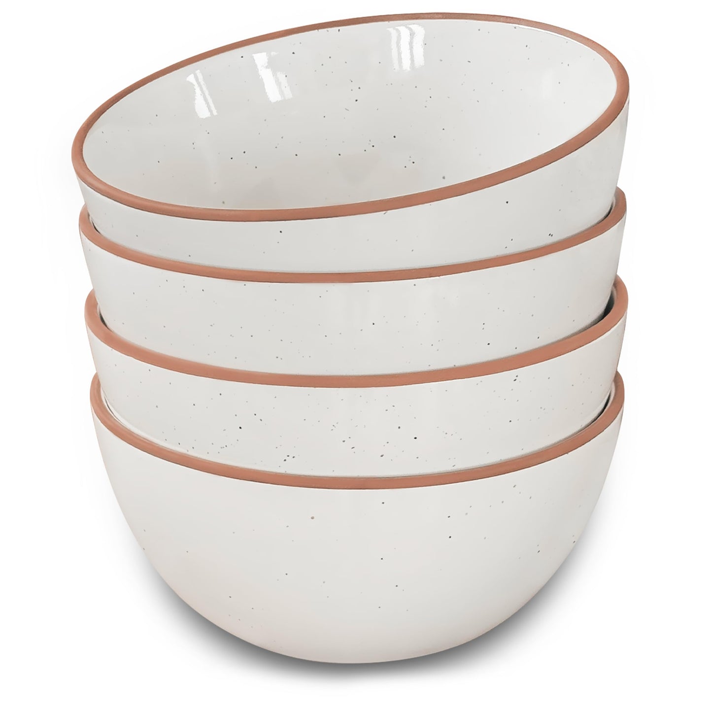 Mora Ceramic Bowls For Kitchen, 28oz - Bowl Set of 4 - For Cereal, Salad, Pasta, Soup, Dessert, Serving etc - Dishwasher, Microwave, and Oven Safe - For Breakfast, Lunch and Dinner - Vanilla White