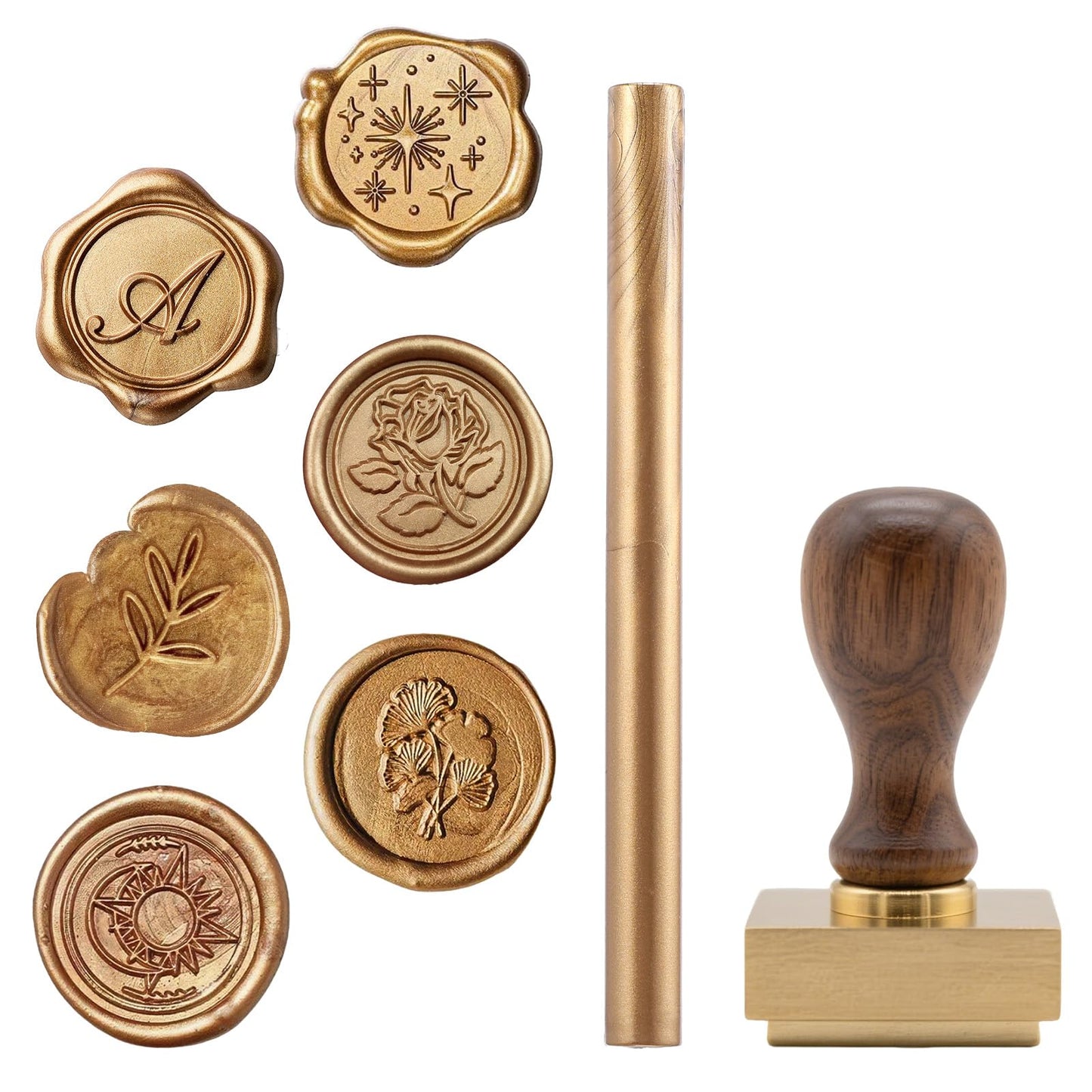 HANLANXUE 50 Pcs Gold Sealing Wax Sticks, Wax Seal Sticks for Wax Seal Stamp, Glue Gun Sealing Wax Sticks for Wedding Invitations, Letter, Envelope, Christmas, Cards and Crafts (Antique Gold)