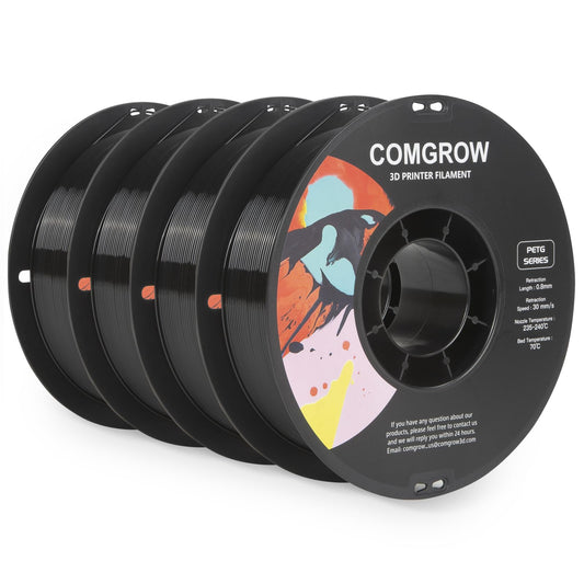 Comgrow PETG 3D Printer Filament 1.75mm, High Precision and Tough 3D Printer Filament 4kg, Dimensional Accuracy +/- 0.02 mm, Fit