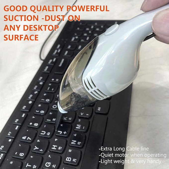 Lightweight Mini Vacuum with Strong Suction - Perfect for Keyboard, Desktop Dust Removal