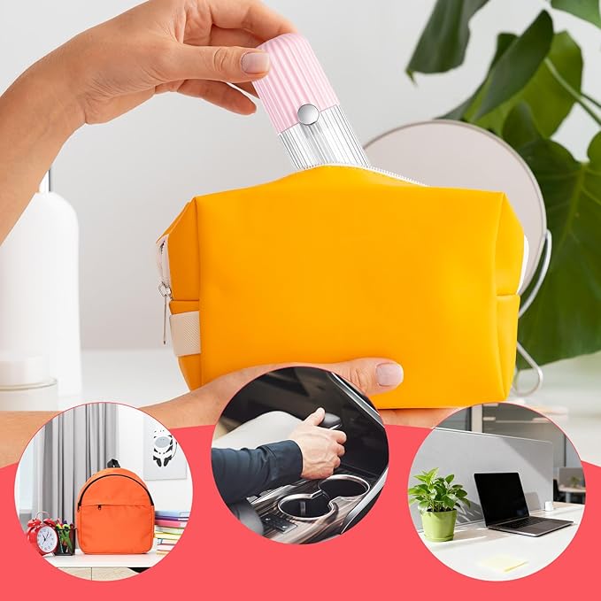 Travel Size Lint Roller Mini for Clothes, Portable Cute Lint Roller with 3 Rolls Refillable, Sticky Rollers Pet Hair Remover for Clothes, Furniture, Cat & Dog Hair, Household Travel Remove Dust