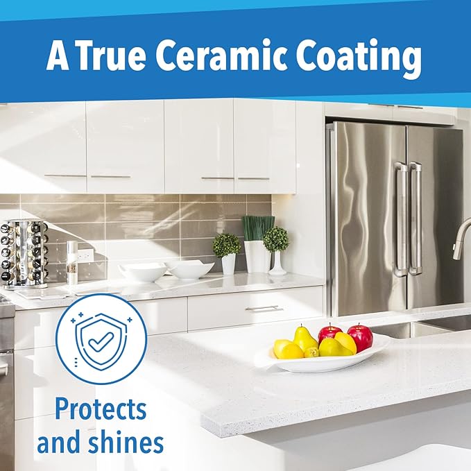 Home Ceramic Coating for Stainless Steel, Glass and Countertops - Seal, Protect & Shine for the Kitchen & Bathroom - Fights Fingerprints, Grime and Stains in Your Life - 8 fl oz - Proof It Works