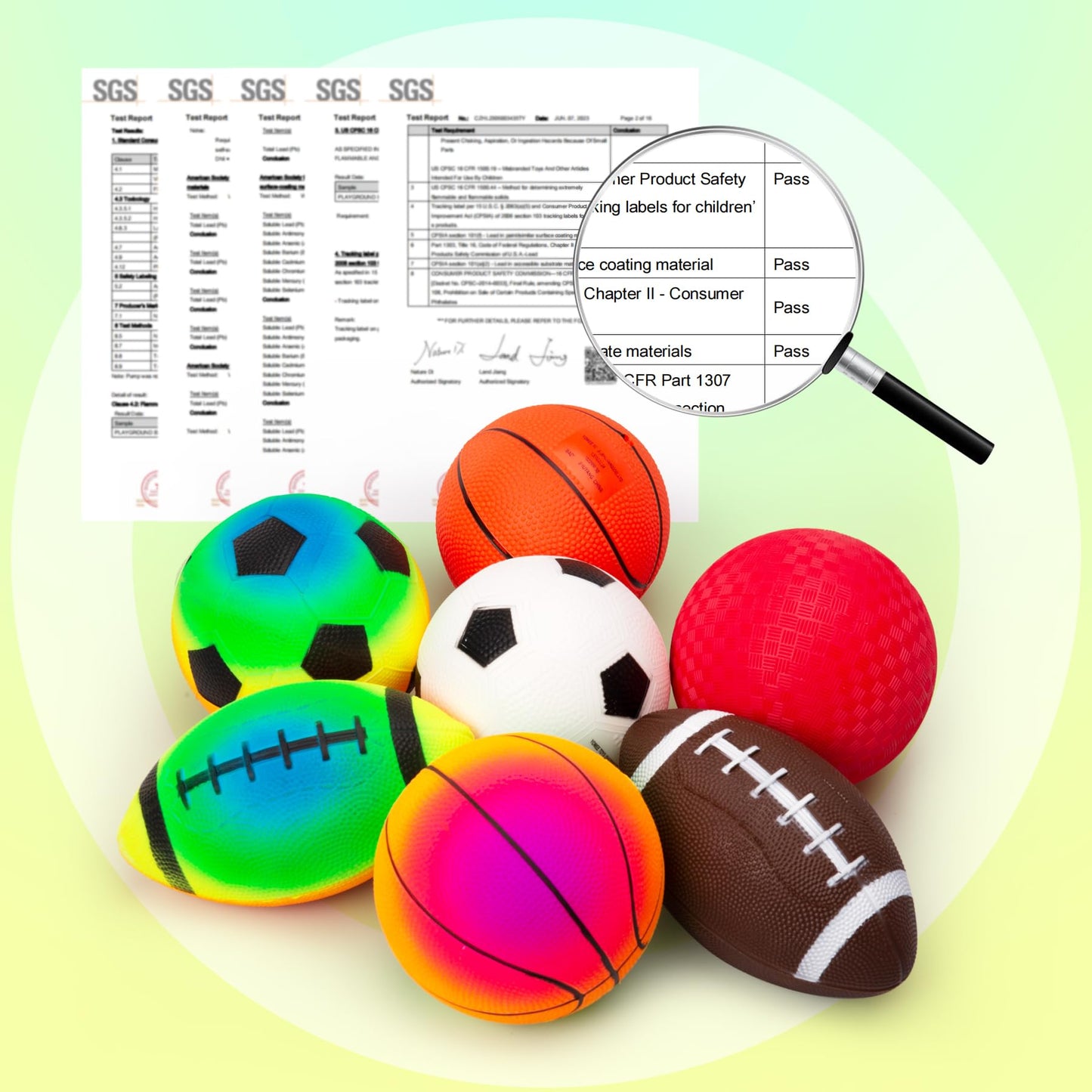 Innotoys Soft Balls for Toddlers Kids 1-3 3-5, Easy to Grip 5" Small Balls 7 Pack, Mini Football Soccer Basketball Playgroundball - First Birthday Gift Easter Basket Stuffers for Babies Boys Girls