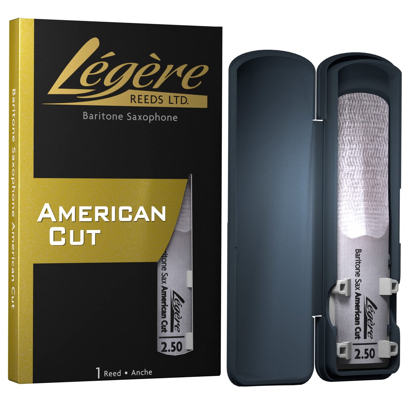 L  Gre Reeds - Baritone Saxophone Reed, American Cut, Strength 2.50 (Bsa2.50) - Premium Synthetic Woodwind Reed