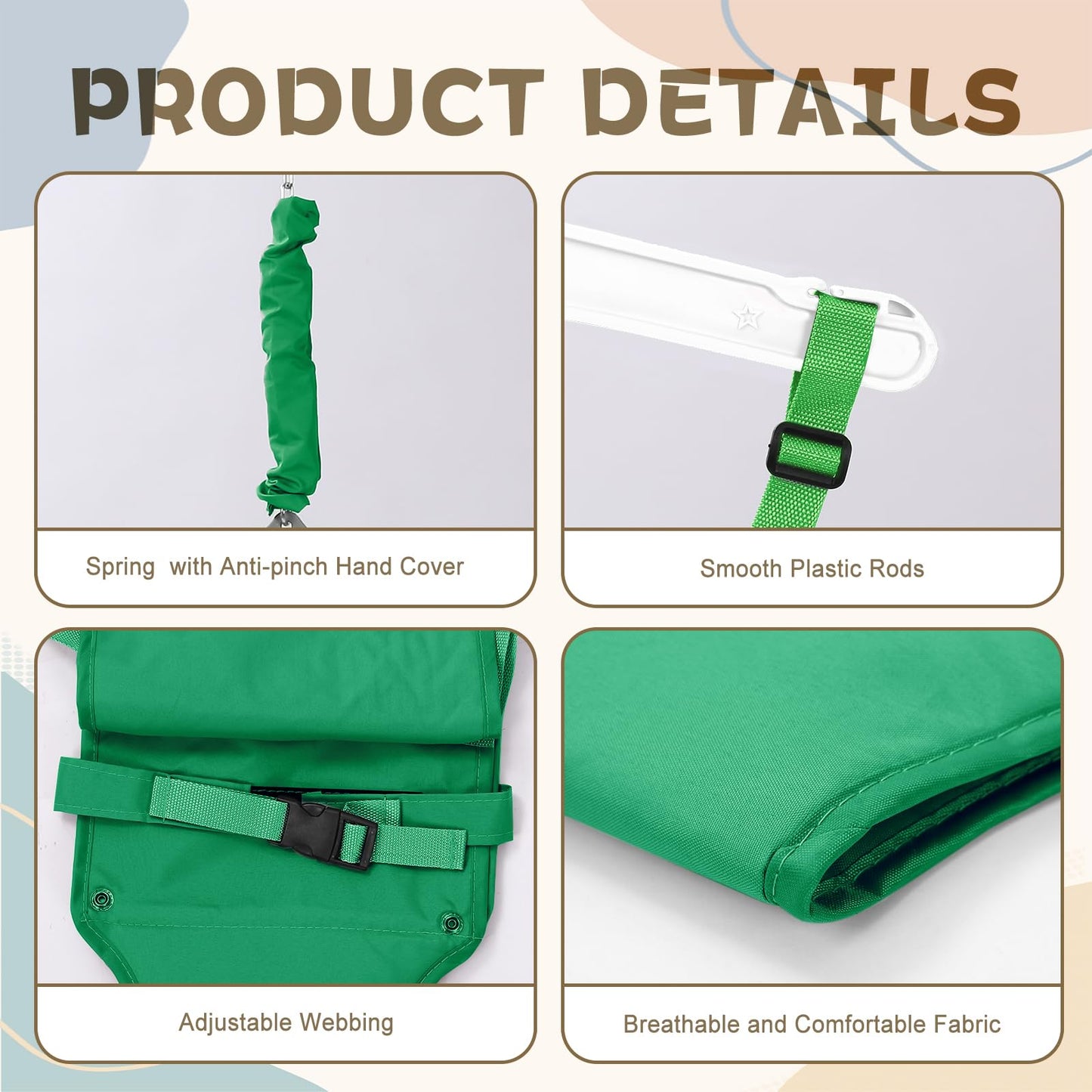 2 in 1 Baby Jumper with Swing-Indoor and Outdoor Use, Baby Jumpers and Bouncers, Toddler Swing with Foldable Stand（Green）