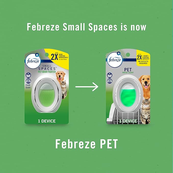Febreze Bathroom Air Freshener, Odor-Fighting, Plug In Alternative, Air Fresheners for Home and Bathroom and Kitchen, Closet Air Fresheners, Heavy Duty Pet Scent, 4 Count