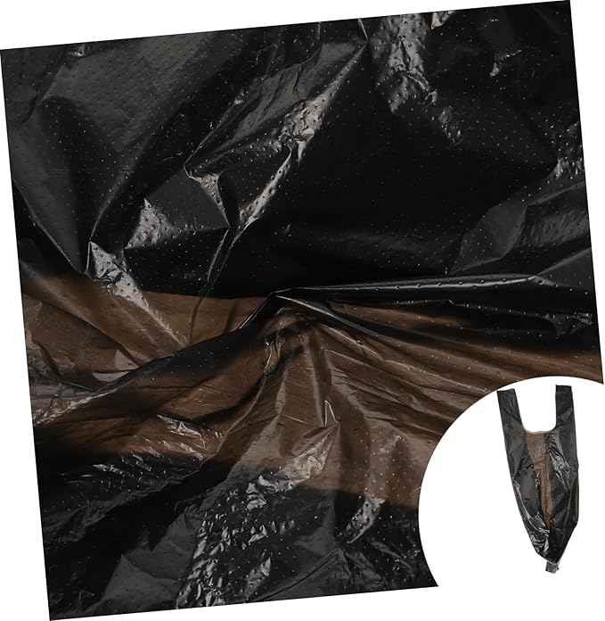 100pcs Biodegradable Thickened Garbage Bags Disposable Plastic Rubbish Bags Strong Trash Liners for Home Bathroom Kitchen Office Use Black