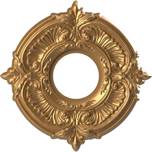 Ekena Millwork Cmp10Atbgl Attica Thermoformed Pvc Ceiling Medallion (Fits Canopies Up To 4 1/8), 10Od X 3 1/2Id X 3/4P, Bright C