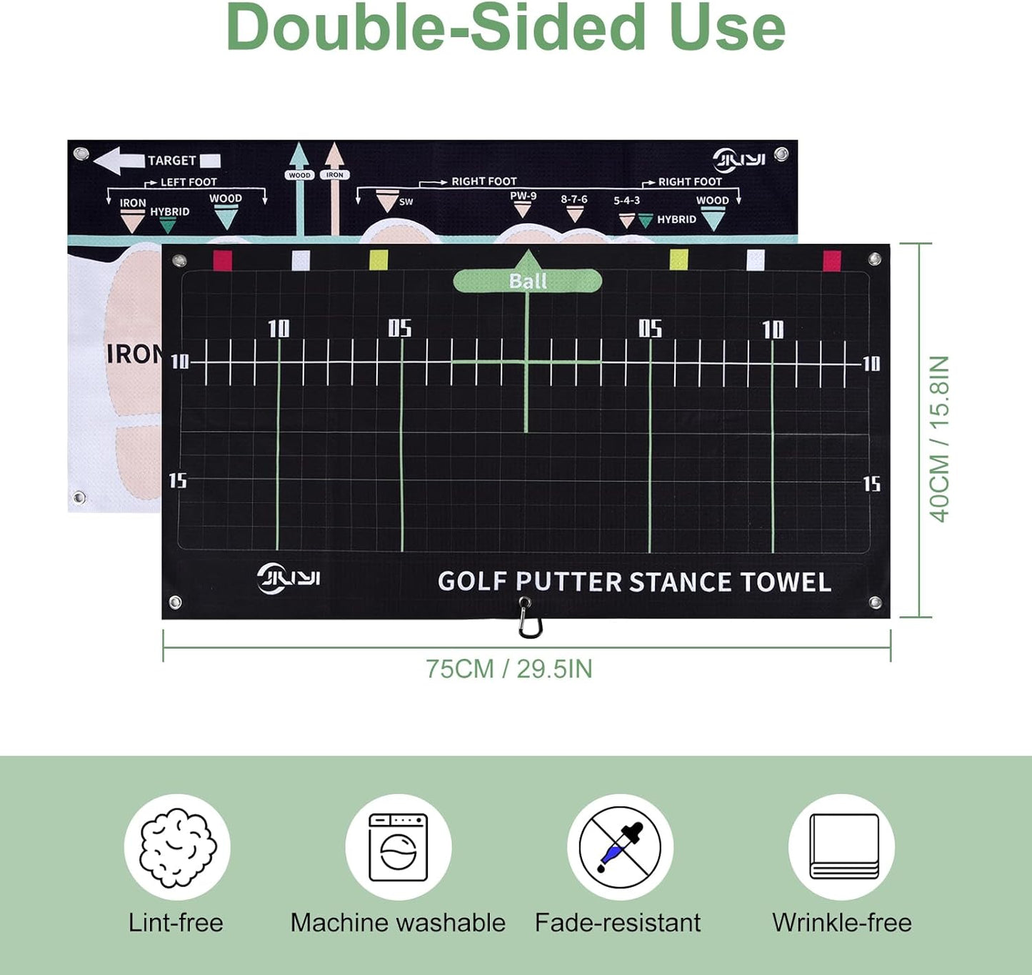 Golf Sure Stance Ball Position Trainer Towel, Microfiber Swing Trainer Towel and Golf Putter Stance Towel to Improve Your Stance - Setup Positions for All Shots and Clubs