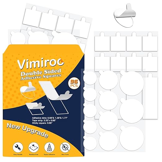 Clear Double Sided Nano Tape,Museum Adhesive Putty, Nano Sticky Tack, Strong Self Adhesive Sticky Dots Strips, Poster Mounting Putty for Wall Hanging- Crafts Poster Decoration，Balloons 96pcs