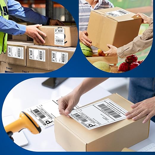 L LIKED 2200 PCS 4"x 6" Thermal Shipping Labels, White Perforated & Strong Adhesive Direct Thermal Labels (220 Labels/Roll), Compatible with DYMO 4XL, Zebra, Rollo,10 Rolls