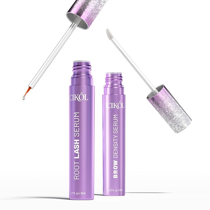 Lash & Brow Growth Serum Set - Eyelash & Eyebrow Serum with Biotin, Peptides & Plant Extracts - Fuller, Longer-Looking Lashes & Thicker Brows - Vegan, Prostaglandin-Free, 2× 8ml Value Duo
