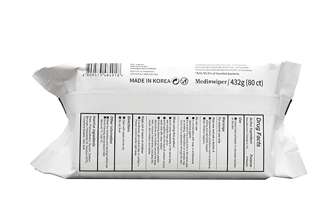 Mediwiper 80Count, Alcohol-Free Sanitizing Wipes, Antibacterial Wet Wipe, Travel Hand Sanitizer (80 Count)