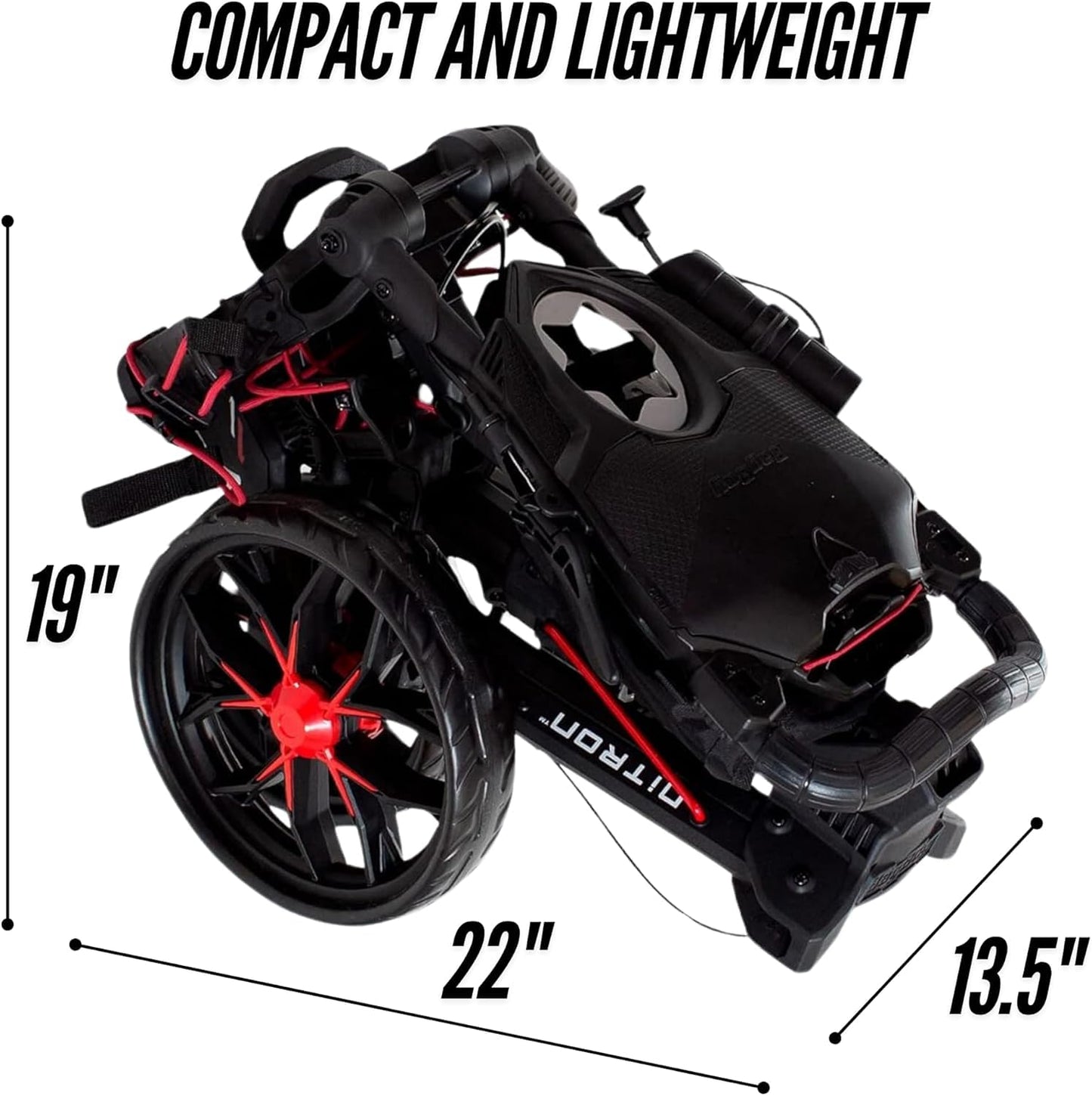 Bag Boy Nitron Golf Push Cart, Red/Black