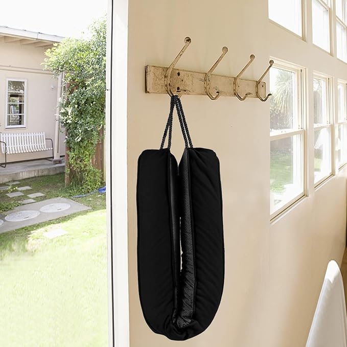 Sunolga Door Draft Stopper Blocks Hot and Cold Air with Removable Washable Cover for Bottom of Door and Window, All-Season Seal for Wind, Noise, Seal for Gaps Up to 3", Home Essentials, 24", Black