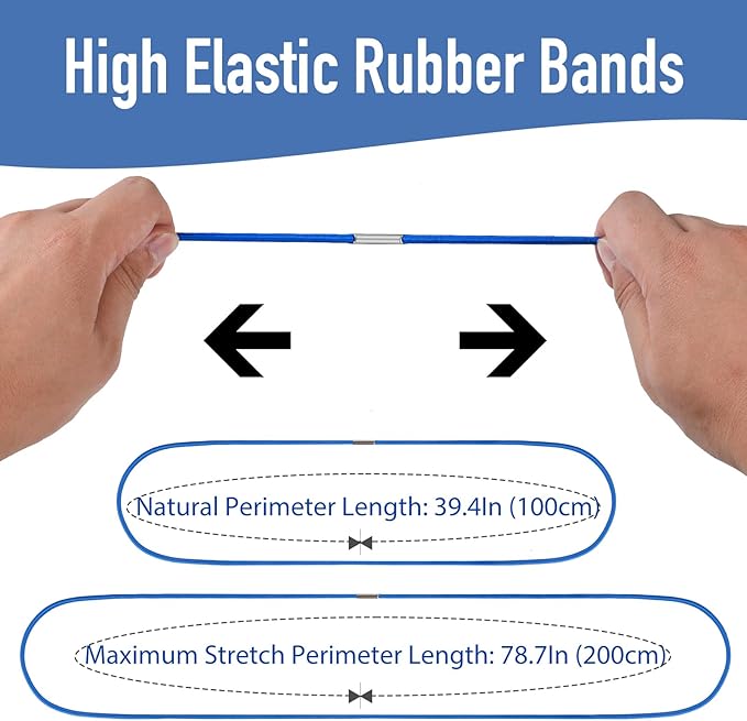 Garbage Can Rubber Bands, Heavy-Duty Garbage Bag Holder for 32-55 Gallon Bins, Large Trash Can Rubber Bands with High Elasticity, Band to Hold Trash Bags in Place, Set of 3 in Black, Blue, Green