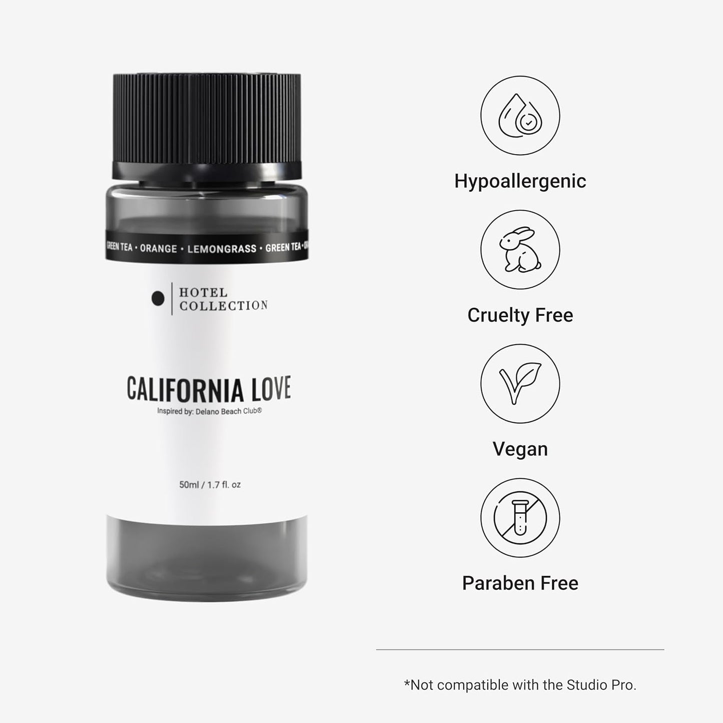 Hotel Collection | California Love Fragrance Oil Blend | Hotel Inspired Luxury Essential Oil Diffuser | Aromatherapy Scent Diffuser Oil | Green Tea, Orange and Lemongrass 1.7 fl oz, 50 mL
