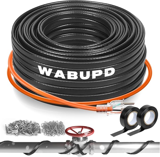 3FT-200FT Heat Tape for Water Pipes, -40°F Deicing Pipe Heat Cable,Electric Heating Cable Pipe,Frezze Protection for Heat Trace Cable for Metal, Plastic Home Pipes,Gutter,120V 5W/ft（140FT）