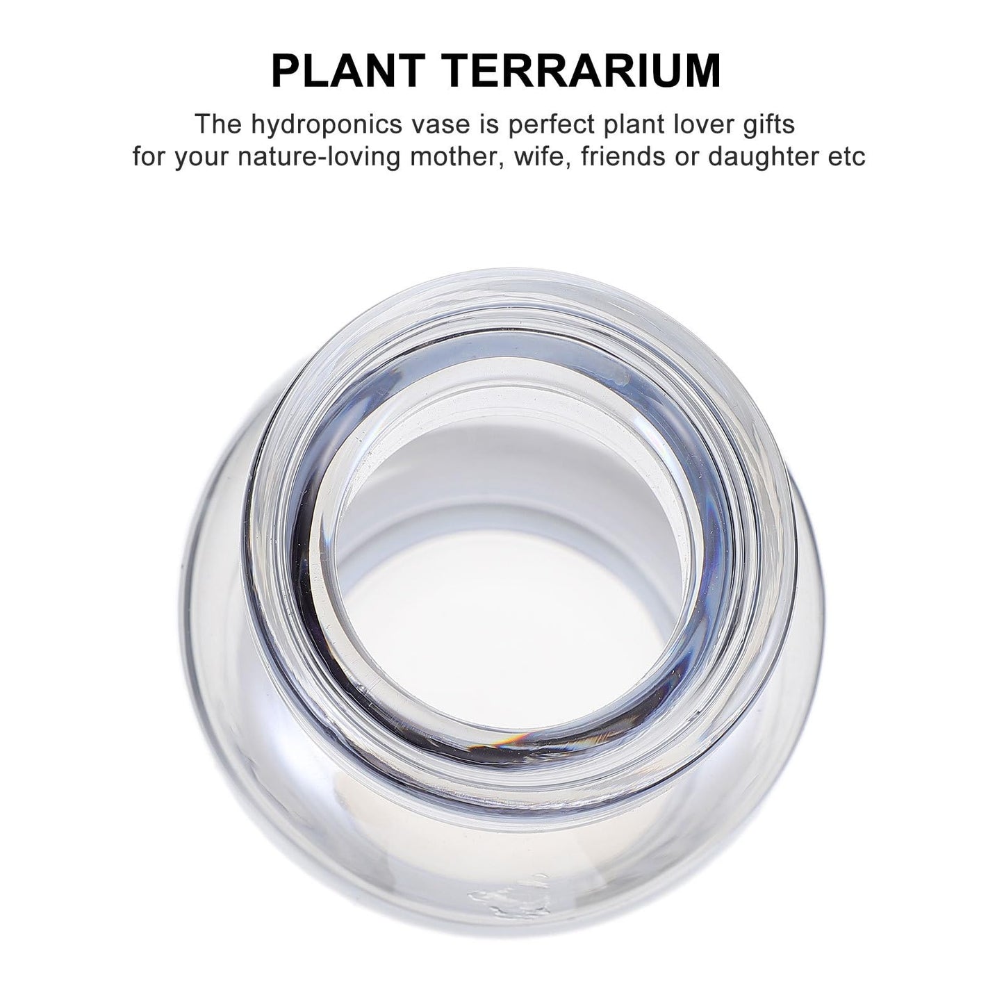 HOODANCOS Glass Hydroponic Plants Vase Ocean Blue Small Mouth Glass Desktop Planter Terrarium Home Decoration