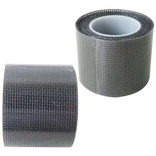 2 Pack of Black Window Screen Repair Tape, 2 in X 16.5 FT (196IN) Screen Repair Kit Fit for Windows or Doors, Strong Adhesive Fiberglass Mesh Patch Tape